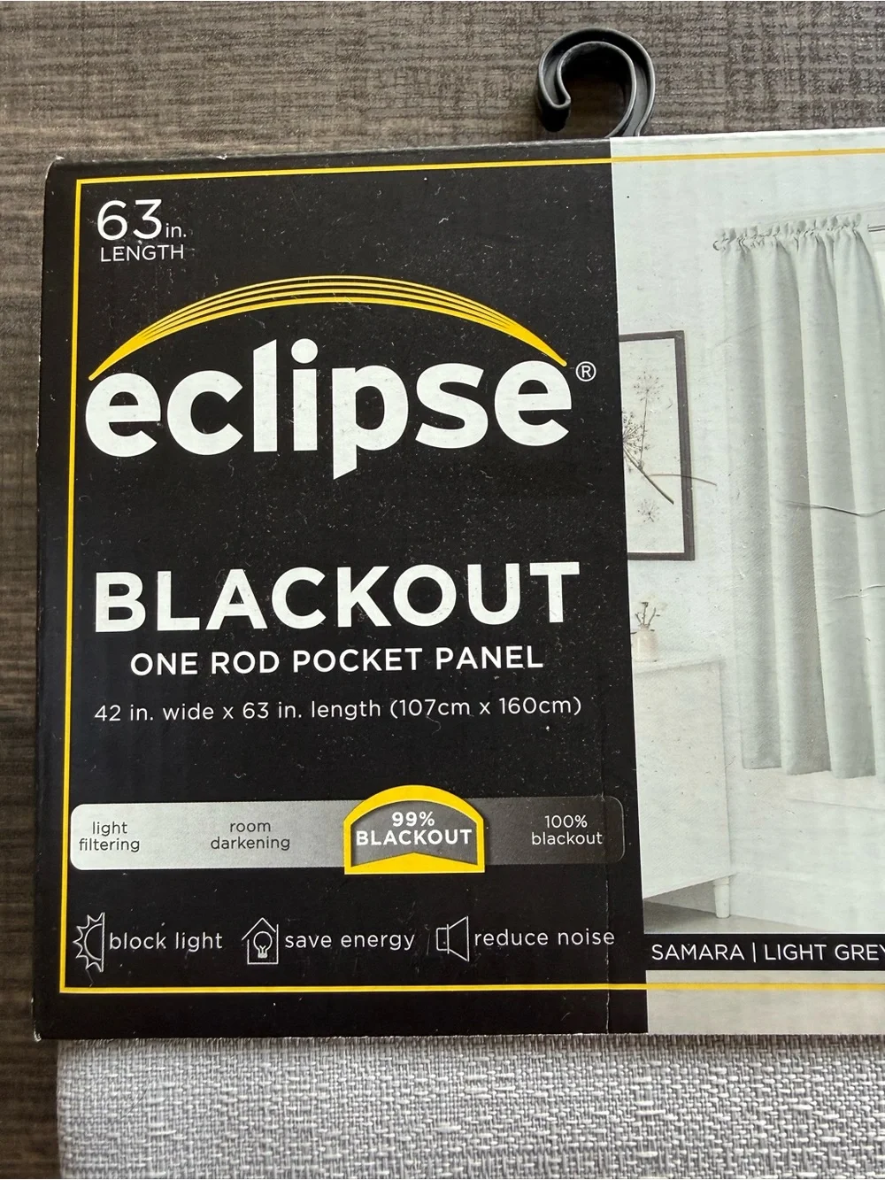 Eclipse Light Grey Blackout Curtain Panel